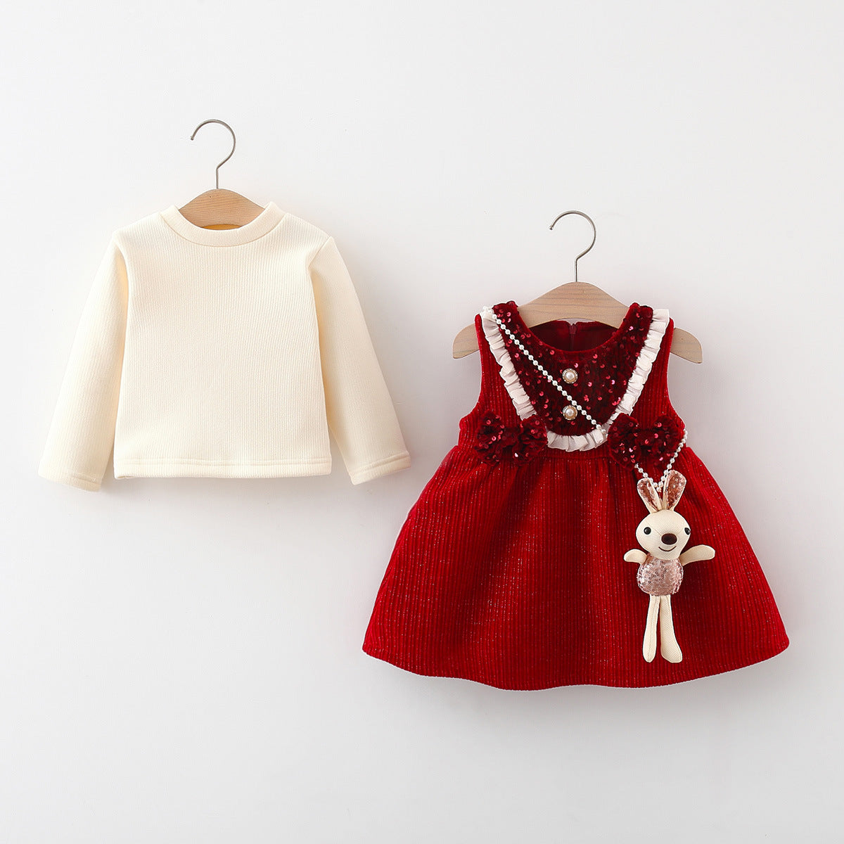 Girls Christmas Dresses Girls Elegant Birthday Outfit Two-piece Set