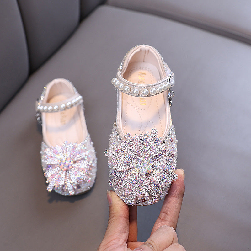 Cute Girls' Diamond Princess Shoes