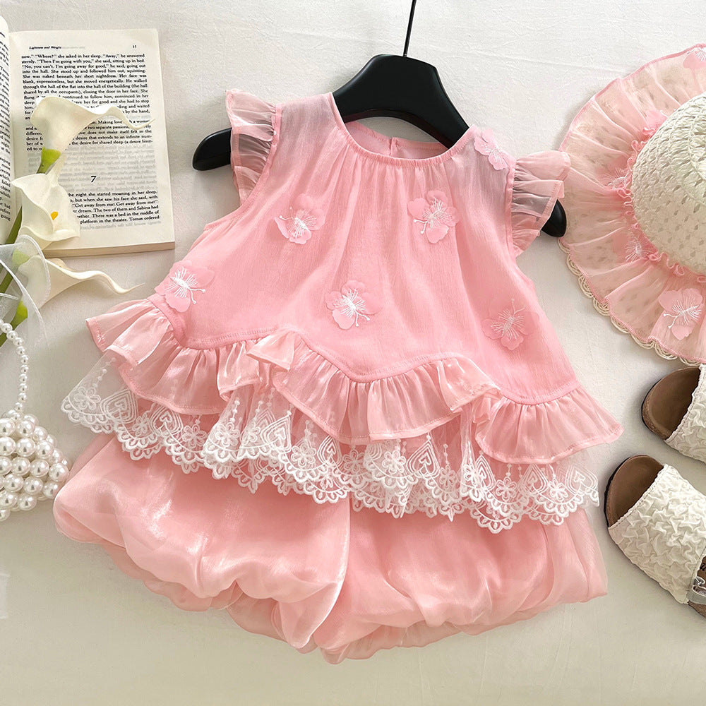 Girls Summer Vacation Outfit Girls Back to School Outfit Two-piece Set