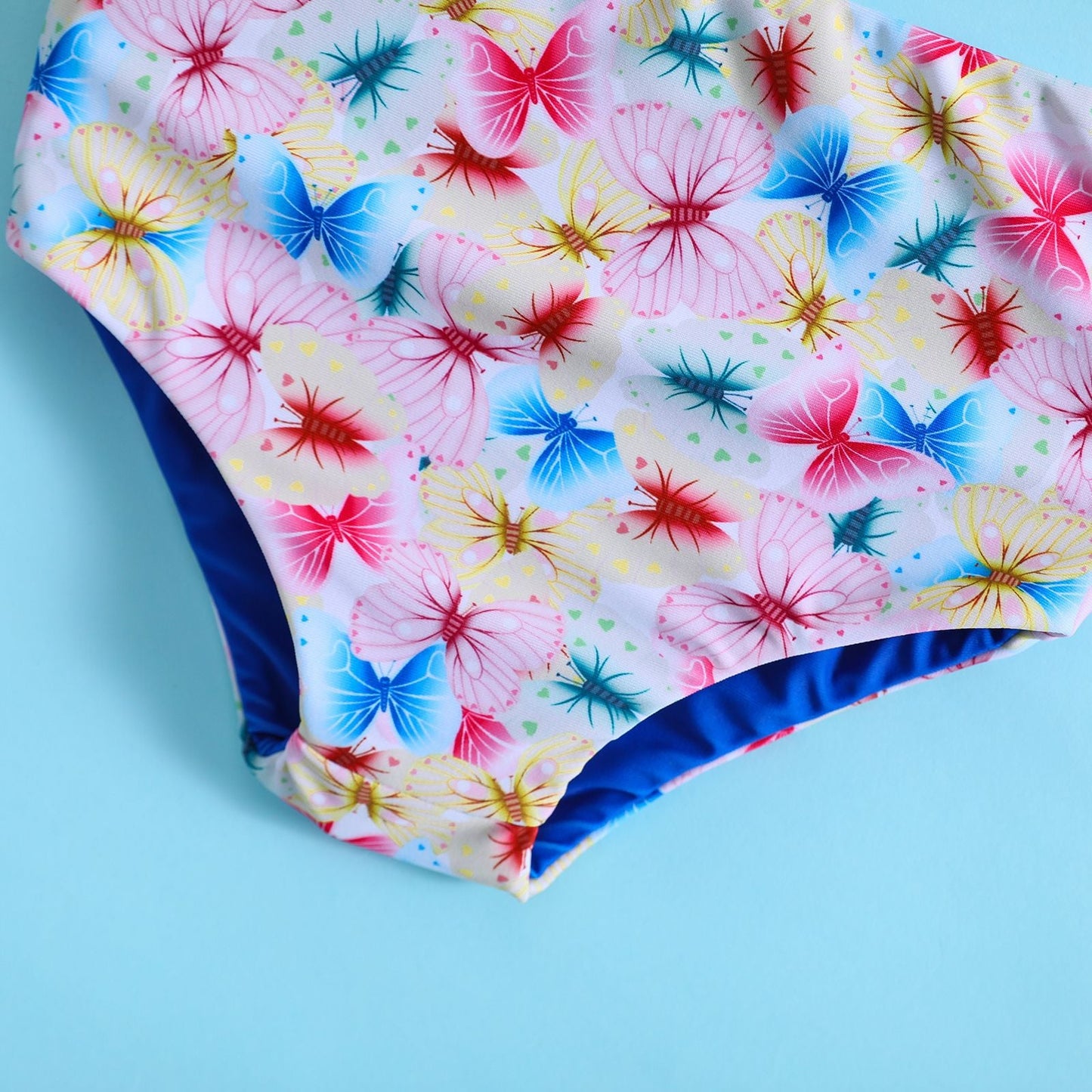 Girl Cute Floral Print Swimsuit Two-piece Set