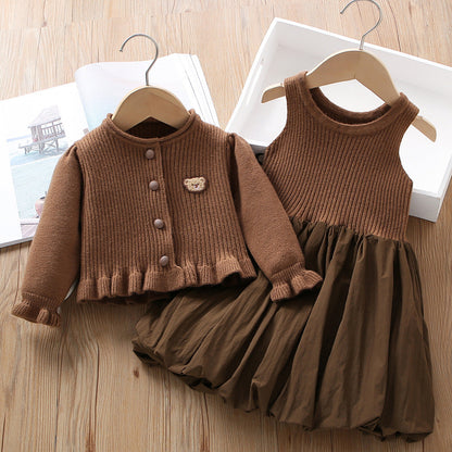 Girls Elegant Comfortable Outfit Girls Fall School Outfit Two Piece Set