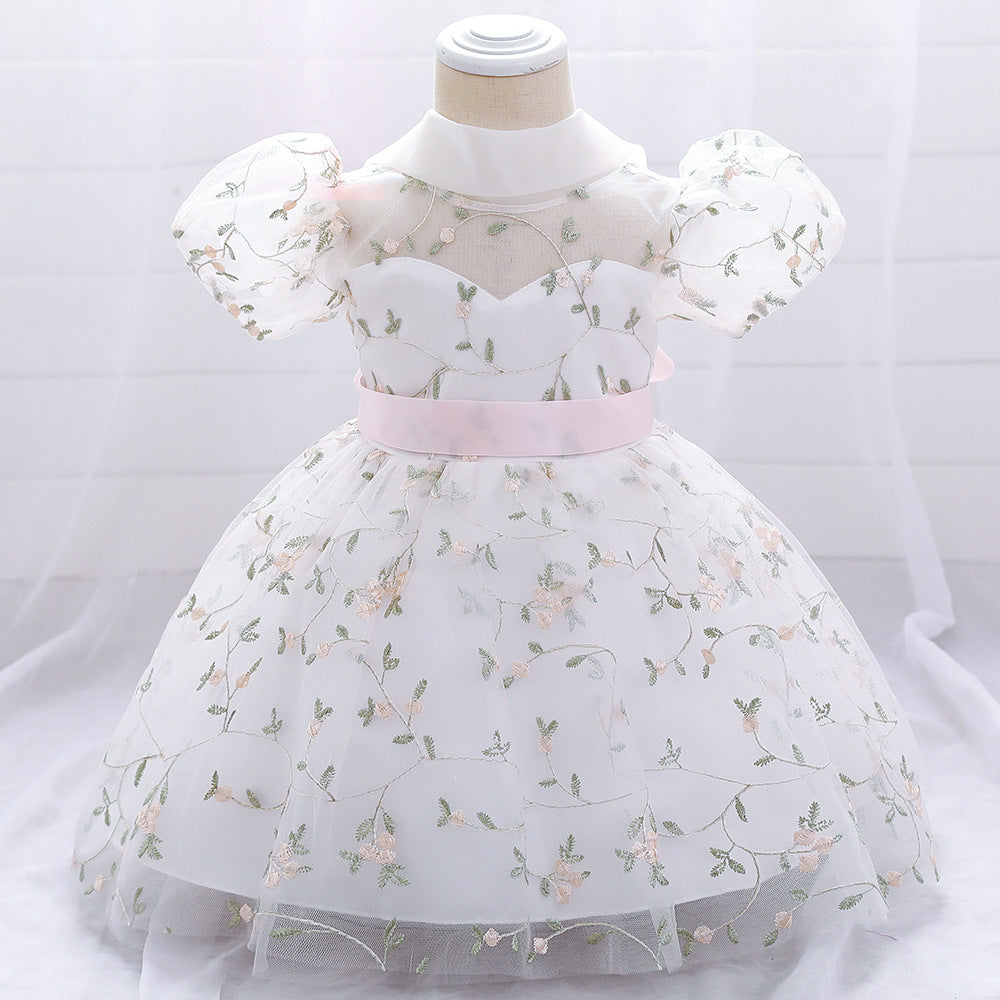 Baby Girl Floral Puffy Birthday Cake Dress Flower Girl Dresses