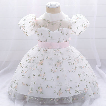Baby Girl Floral Puffy Birthday Cake Dress Flower Girl Dresses