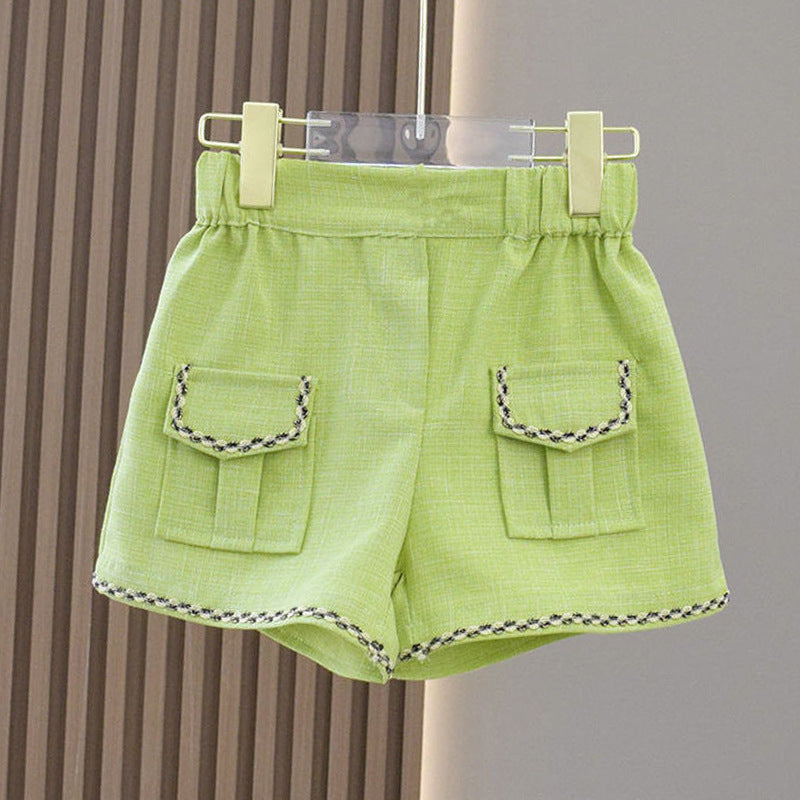 Girls Elegant School Outfit Girls Summer Holiday Outfit Two-Piece Suit