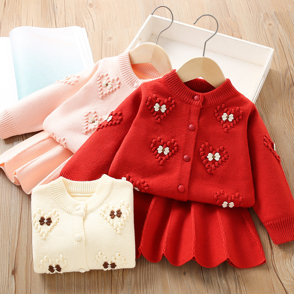 Girls Classic Outfit Girls Autumn School Outfit Two-Piece Set