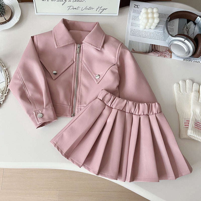 Girls Autumn Elegant Outfit Girls Fall School Outfit Two-piece Suit