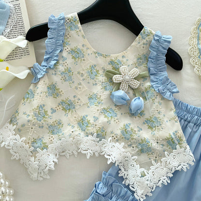 Girls Summer Vacation Dress Girls Floral Holiday Dress