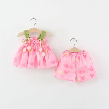 Girls Resort Outfit Girls Summer Holiday Outfit Two-piece Set