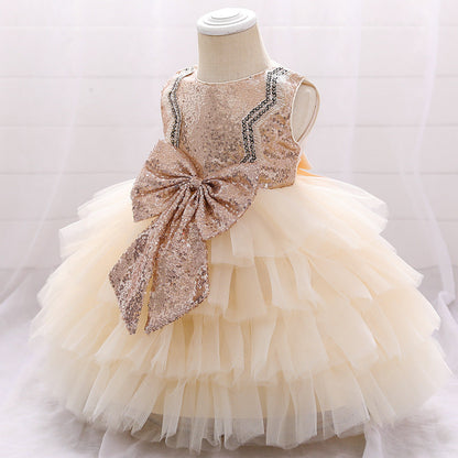 Baby Girl Birthday Party Dress Toddler Cute Bow Puffy Pageant Princess Dress