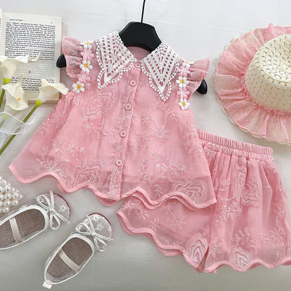 Girls Summer Vacation Outfit Girls Beach Outfit Two-piece Set