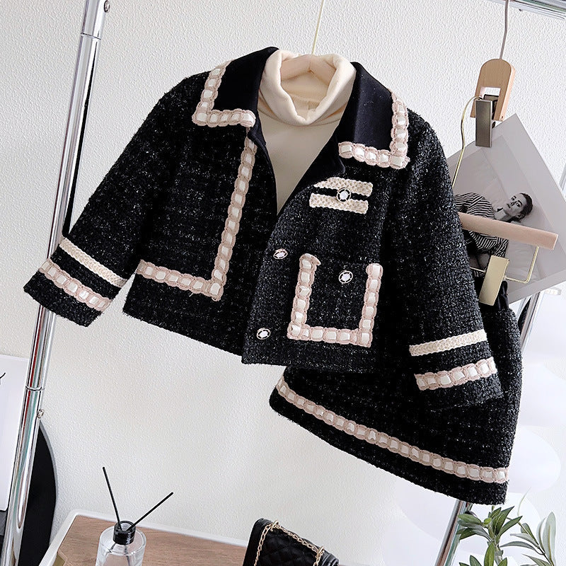 Girls Plaid Casual Outfit Girls Autumn School Outfit Two-piece Set