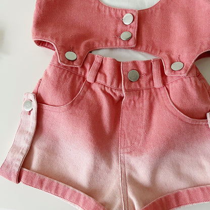 Girls Back to School Outfit Girls Summer Vacation Outfit Three-piece Suit