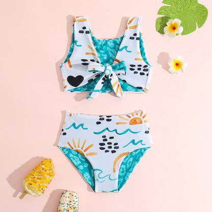 Children's Swimsuit Set New Girls Double-sided Swimsuit