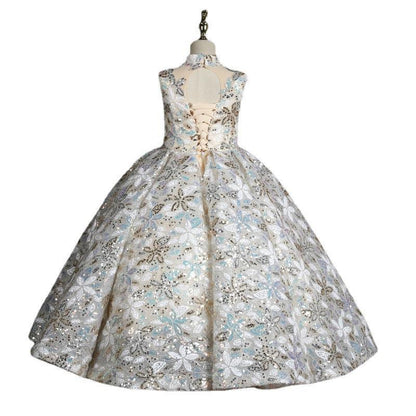 Cute  Baby Girl Sequins Pageant Dress Toddler Birthday Party Ball Gown