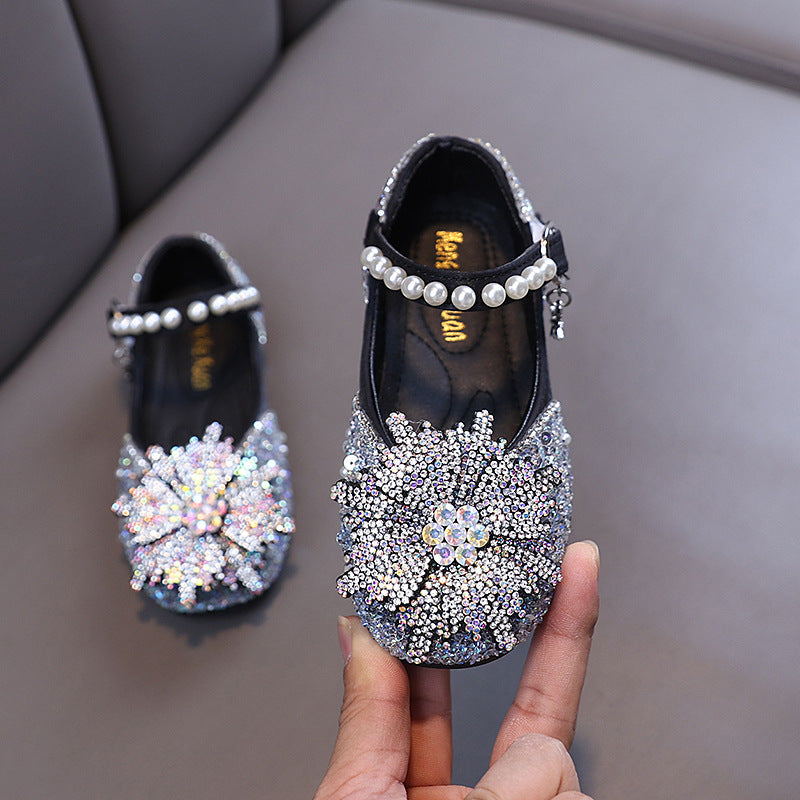 Cute Girls' Diamond Princess Shoes