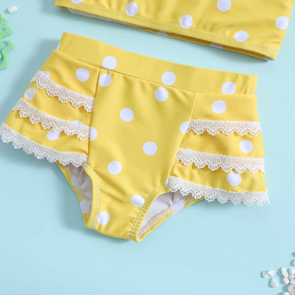 Children's Polka Dot Sling Girls Swimsuit Two-piece Set