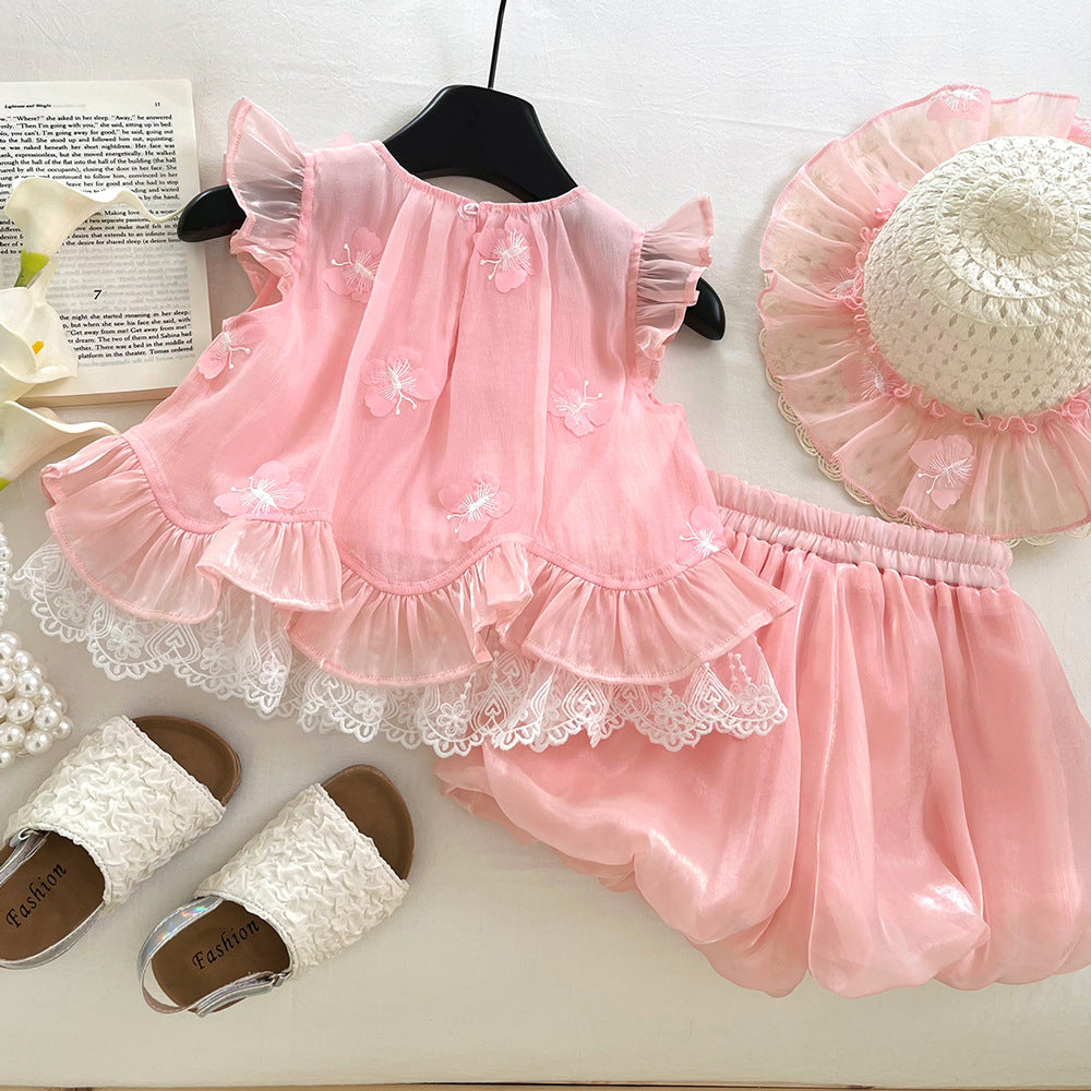 Girls Summer Vacation Outfit Girls Back to School Outfit Two-piece Set