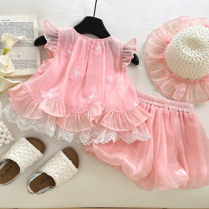 Girls Summer Vacation Outfit Girls Back to School Outfit Two-piece Set