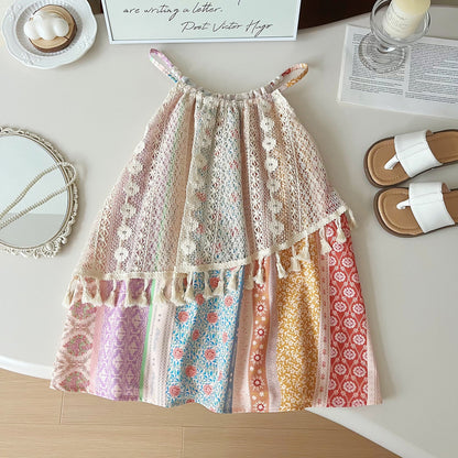 Girls Resort Princess Dress Girls Summer Vacation Dress