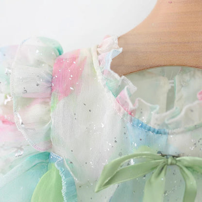 Baby Summer Floral Princess Dress Girls Vacation Dress