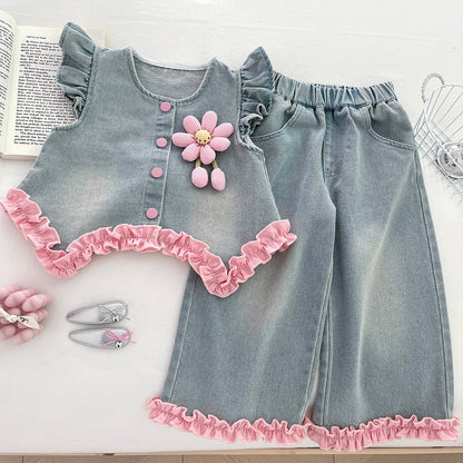 Girls Autumn Comfortable Outfit Girls Fall Elegant Outfit Three-Piece Set