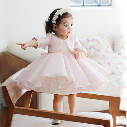 Baby Girl Autumn Cute Pink Birthday Princess Dress