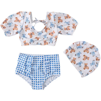Children's Summer Cute Bear Two-piece Swimsuit