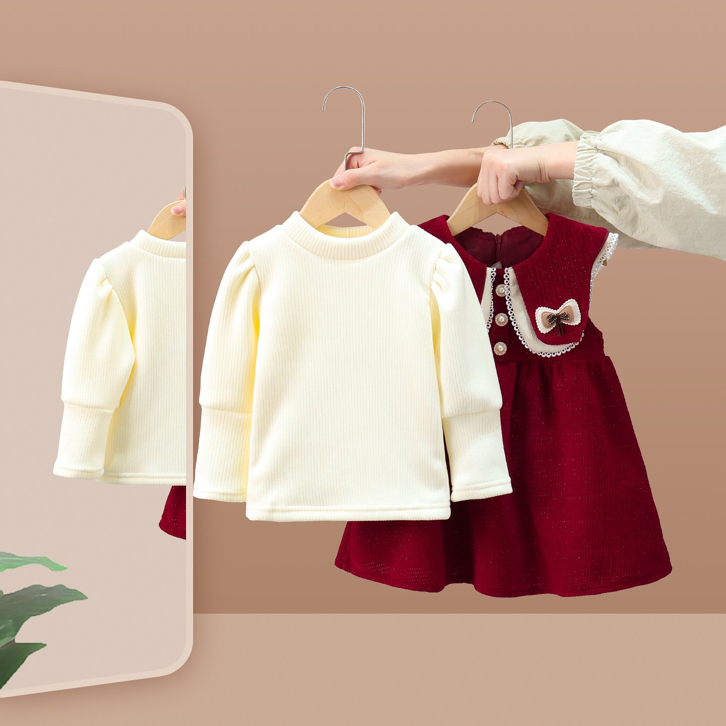 Girls Christmas Dresses Girls Princess Comfortable Outfit Two-piece Set