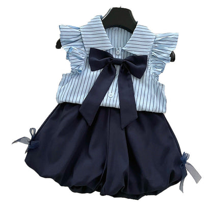 Girls Summer Preppy Outfit Girls Back to School Two-piece Set