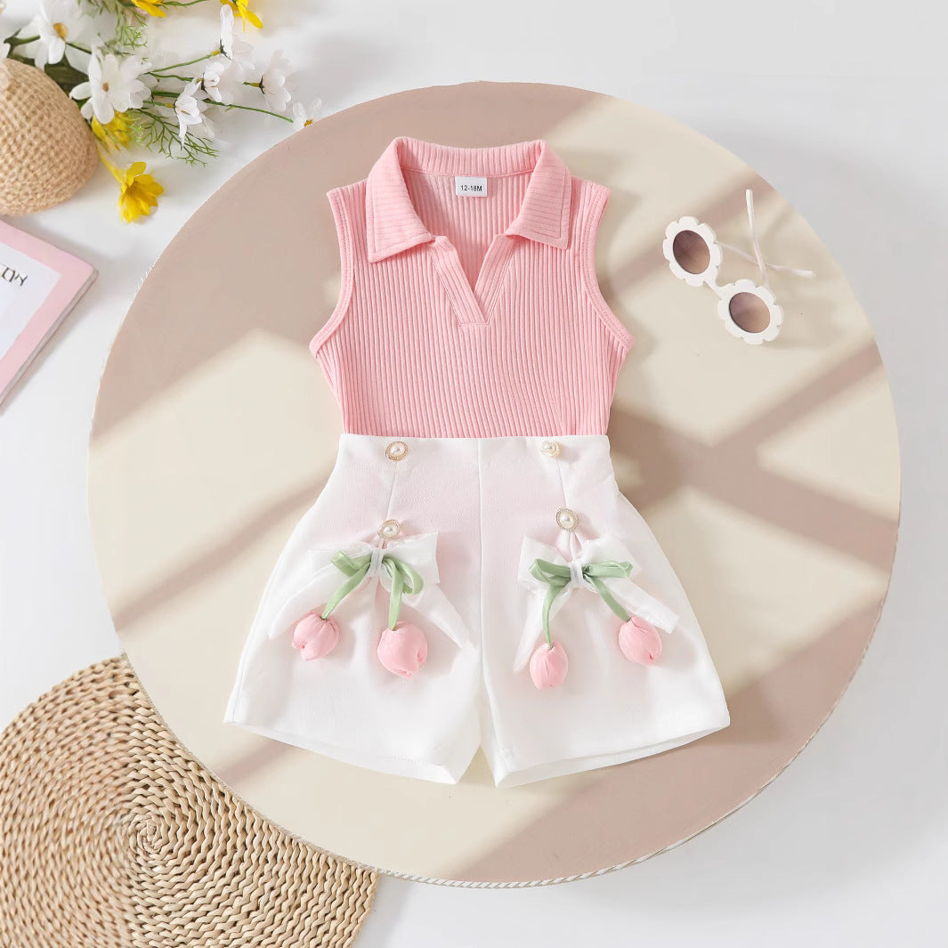 Girls Vacation Beach Outfit Girls Resort Outfit Two-piece Set