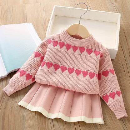 Girls Elegant Comfortable Outfit Girls Autumn School Outfit Two-piece Set