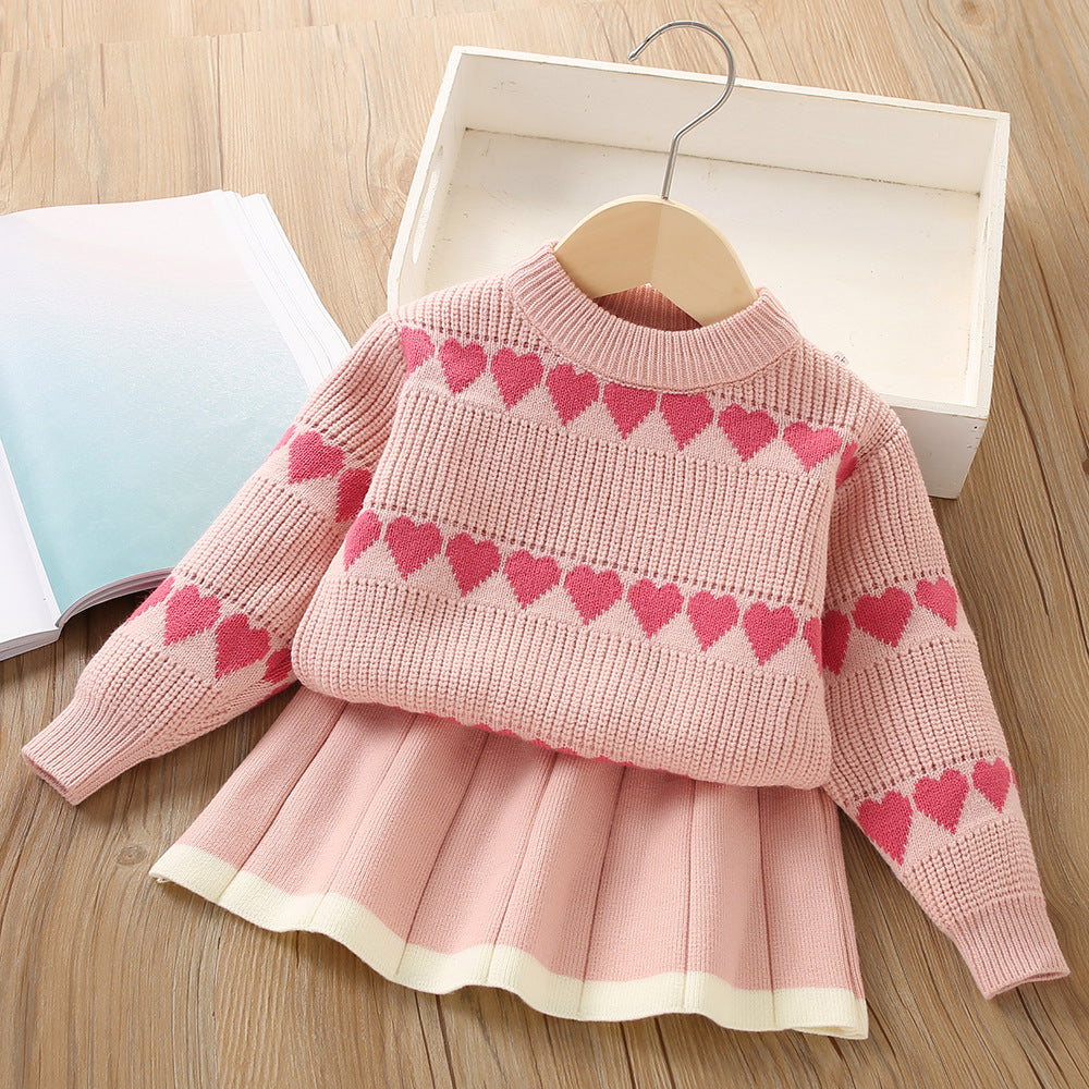 Girls Elegant Comfortable Outfit Girls Autumn School Outfit Two-piece Set