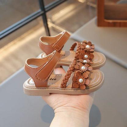 Girls' Summer Floral Princess Sandals