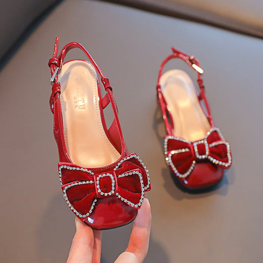 Girls' Non-slip Soft-soled Bow Princess Shoes