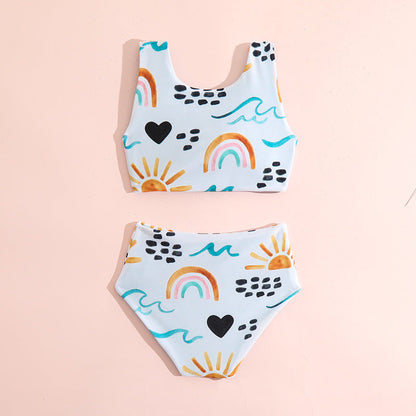 Children's Swimsuit Set New Girls Double-sided Swimsuit