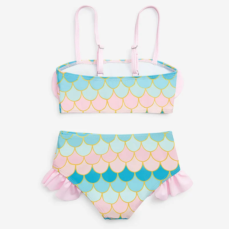 Girls Cute Mermaid Two-Piece Swimsuit