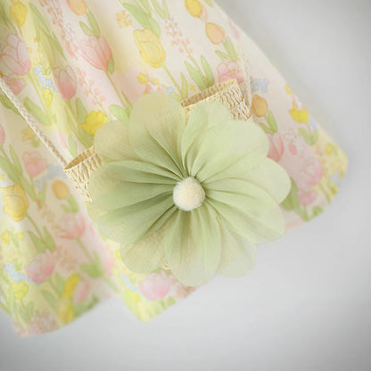 Girls Summer Holiday Dress Girls Floral Vacation Dress