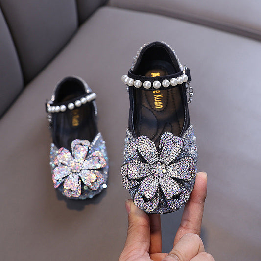 New Baby Girl Princess Diamond Leather Shoes