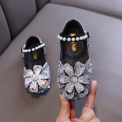 Girls' Autumn New Diamond Princess Shoes