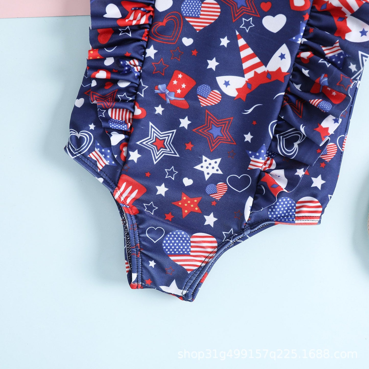 Girls' One-piece Ruffled Cartoon Swimsuit