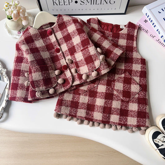 Girls Elegant School Outfit Girls Autumn School Outfit Two-piece Suit