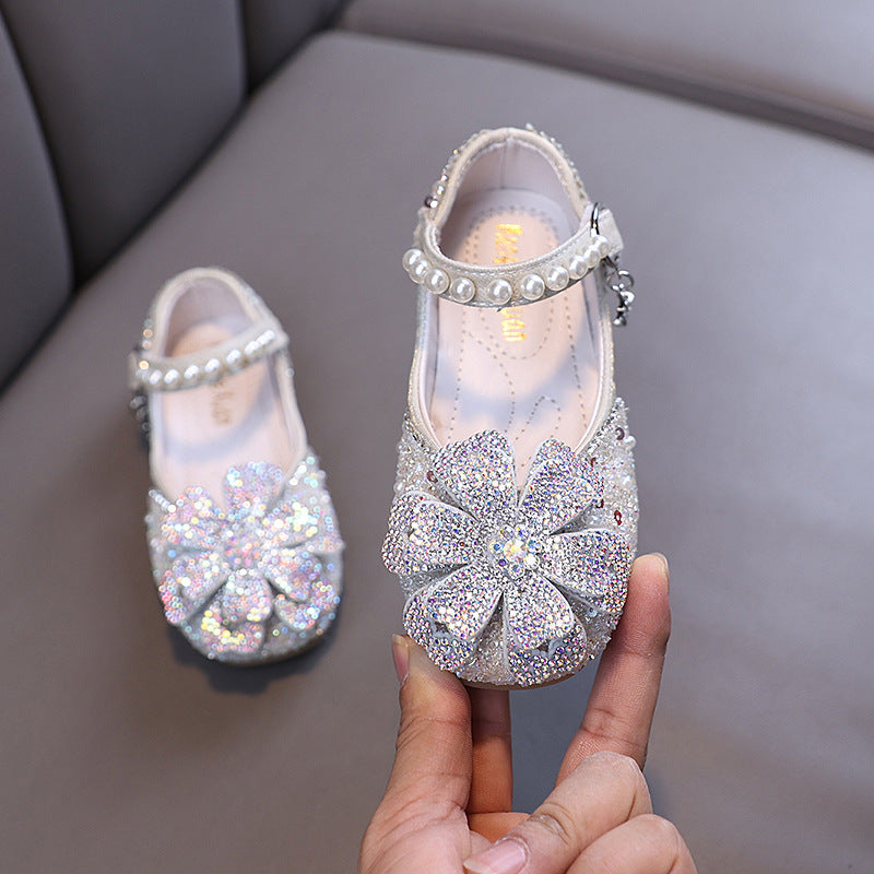 New Baby Girl Princess Diamond Leather Shoes