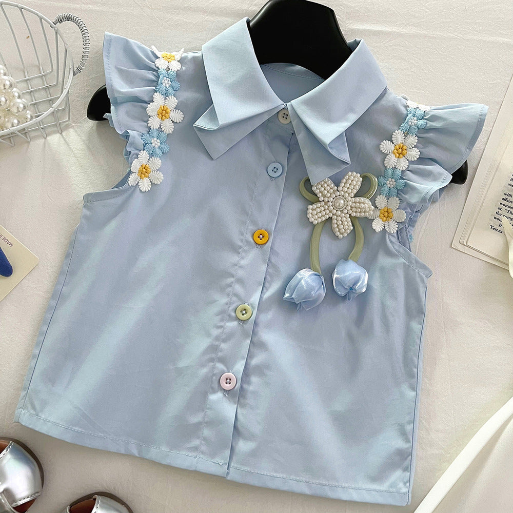 Girls Preppy Outfit Girls Summer Vacation Outfit Two-piece Set