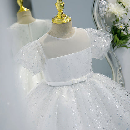 Baby Girl Summer Stars Sequins Fluffy Cake Princess Dress