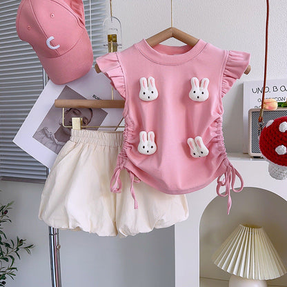 Girls Summer Vacation Outfit Girls Classic Outfit Two-piece Set