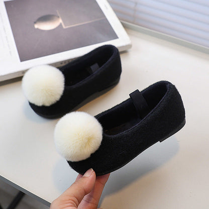 Girls' Winter Lamb Wool Cotton Shoes