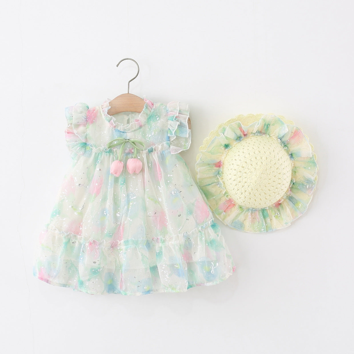 Baby Summer Floral Princess Dress Girls Vacation Dress
