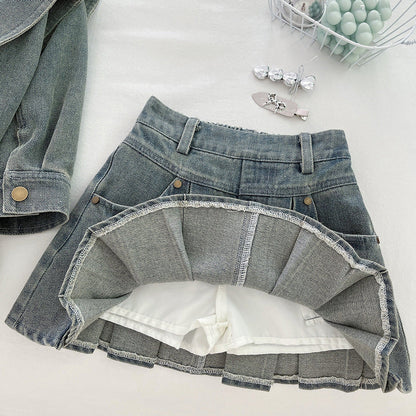 Girls Autumn Elegant Outfit Girls Fall School Outfit Two-Piece Set
