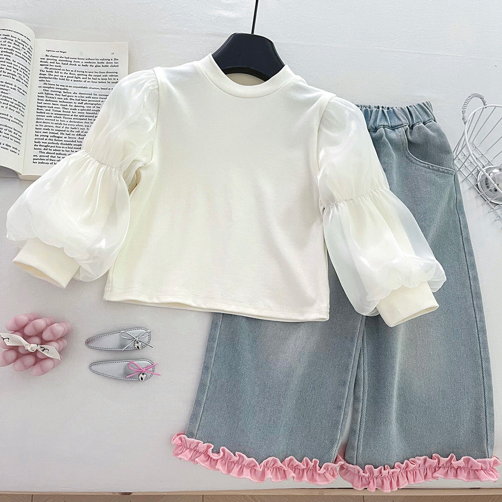 Girls Autumn Comfortable Outfit Girls Fall Elegant Outfit Three-Piece Set