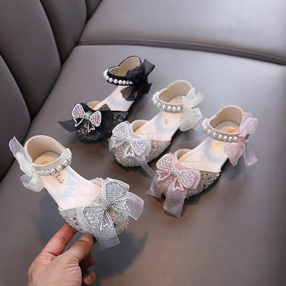 Baby Girls New Princess Rhinestone Leather Shoes